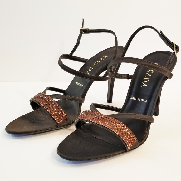 New In Box Escada Heeled Sandals Sz US 7.5 - Picture 1 of 8